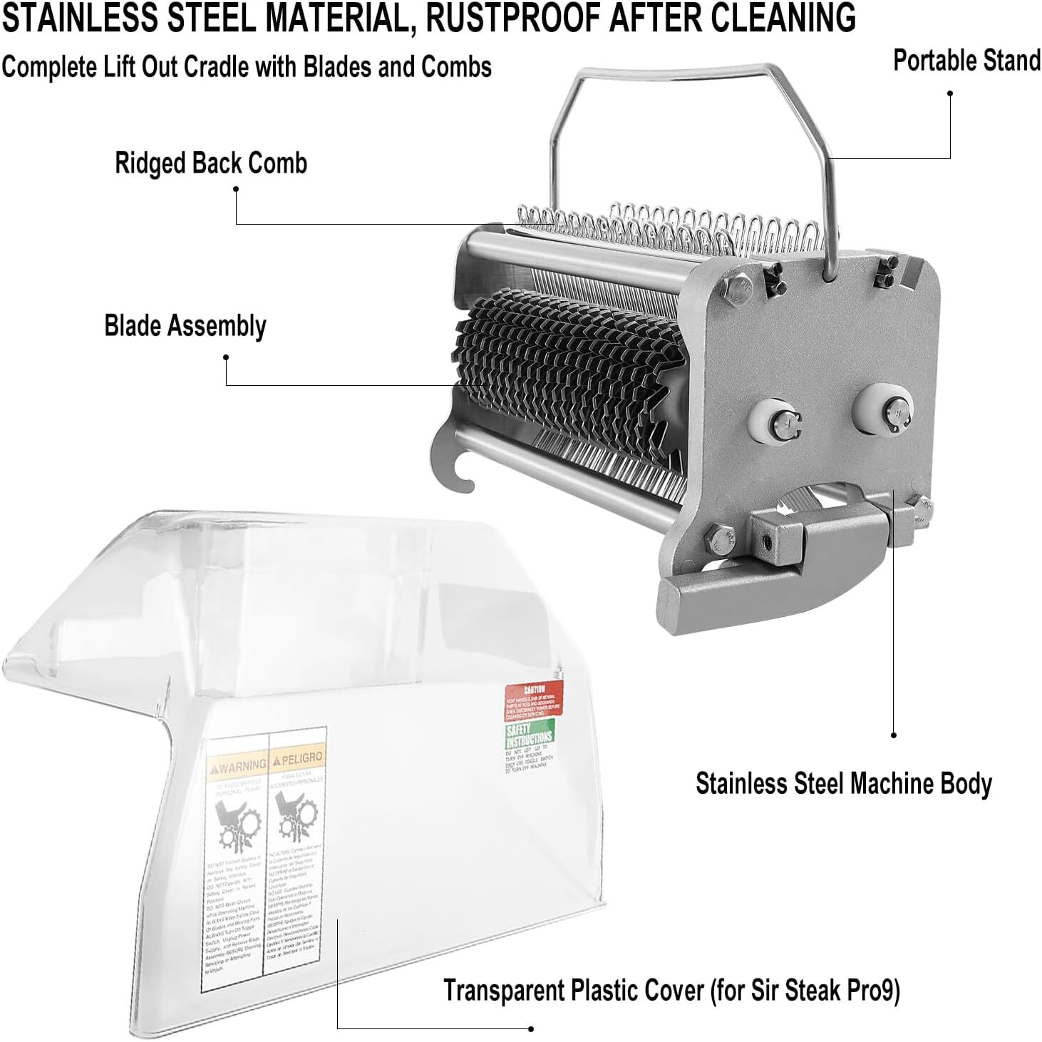 For Biro Tenderizers TA3130 Cradle Assembly + Cover, PRO-9 Tenderizers Sir Steak