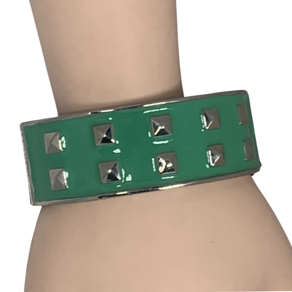 Винтажный зеленый с заклепками Clamper браслет 6,5» панк-рок 80-х Girlcore на петлях  - Изображение 2 из 4