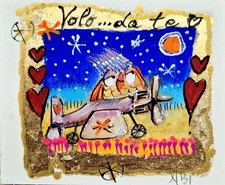 Leo Nisi - Unique original work on cardboard, signed