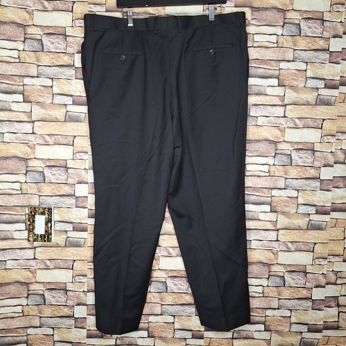 Joseph & Feiss Dress Pants Mens 44X29 Black Flat Front Wool - Picture 3 of 4