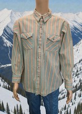 VTG 70s Key Imperial USA Made Workwear Striped Multicolor Shirt - Men's sz 3XL