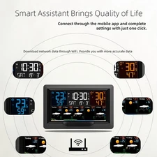 FJ3390TY-A WIFI Smart Weather Station With Clock Indoor And Outdoor EVXB