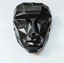 SQUID GAME MASK Front Man Frontman Black Hard Plastic Costume Masque Netflix
