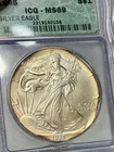 1995 American Silver Eagle $1 ICG MS69 Rim Toning 1 oz Silver