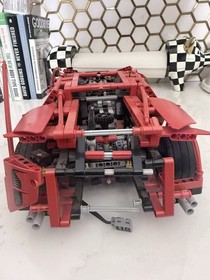 LEGO Technic 8070 Super Car Red V8 2011 Built Set May Be Missing Parts
