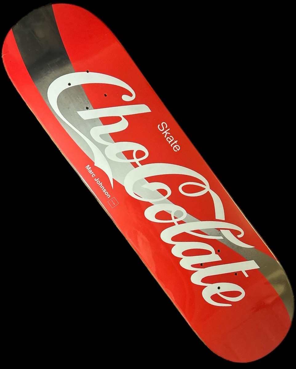 RARE Marc Johnson Coca-Cola Chocolate Skateboard Deck Soda Silver