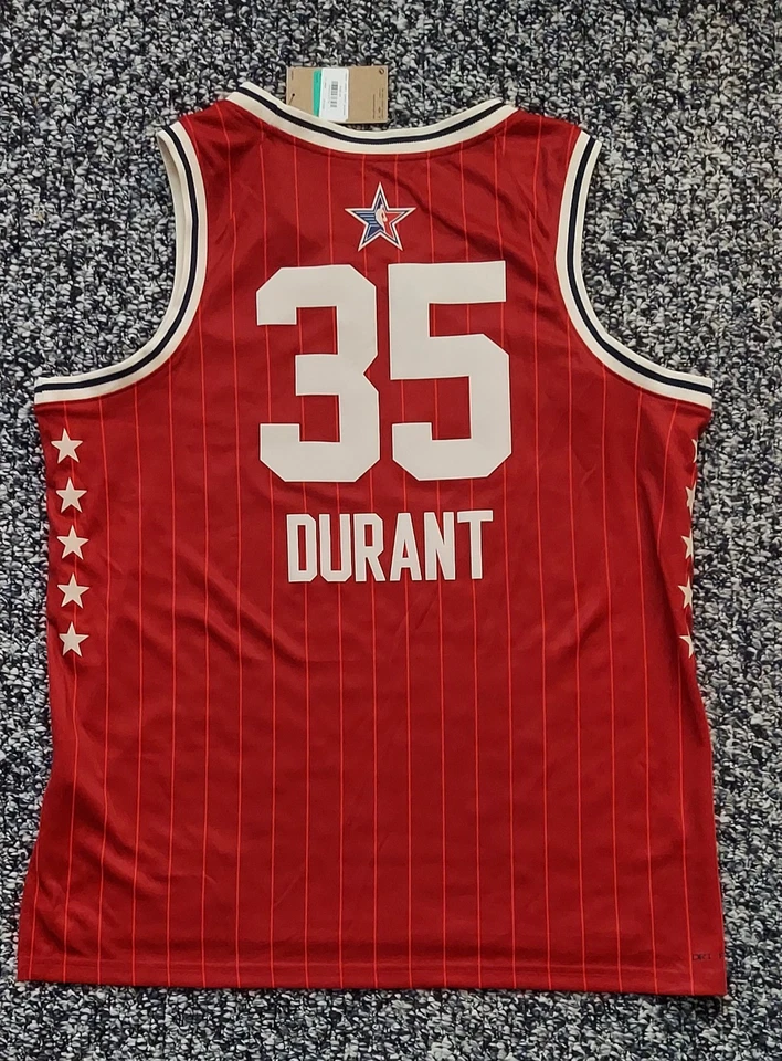 Kevin Durant NBA All Star Swingman Jersey. Jordan brand. Red. Men's XL (52) - Image 2 of 4