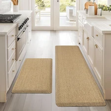 2PCS Anti-Fatigue Kitchen Mats, Cushioned Non-Slip Memory Foam Floor Mats for Si
