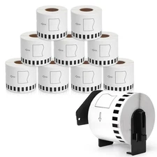 DK-22205 (2.4" X 100 Ft.) Continuous Length Label Paper Roll, Compatible Brot...