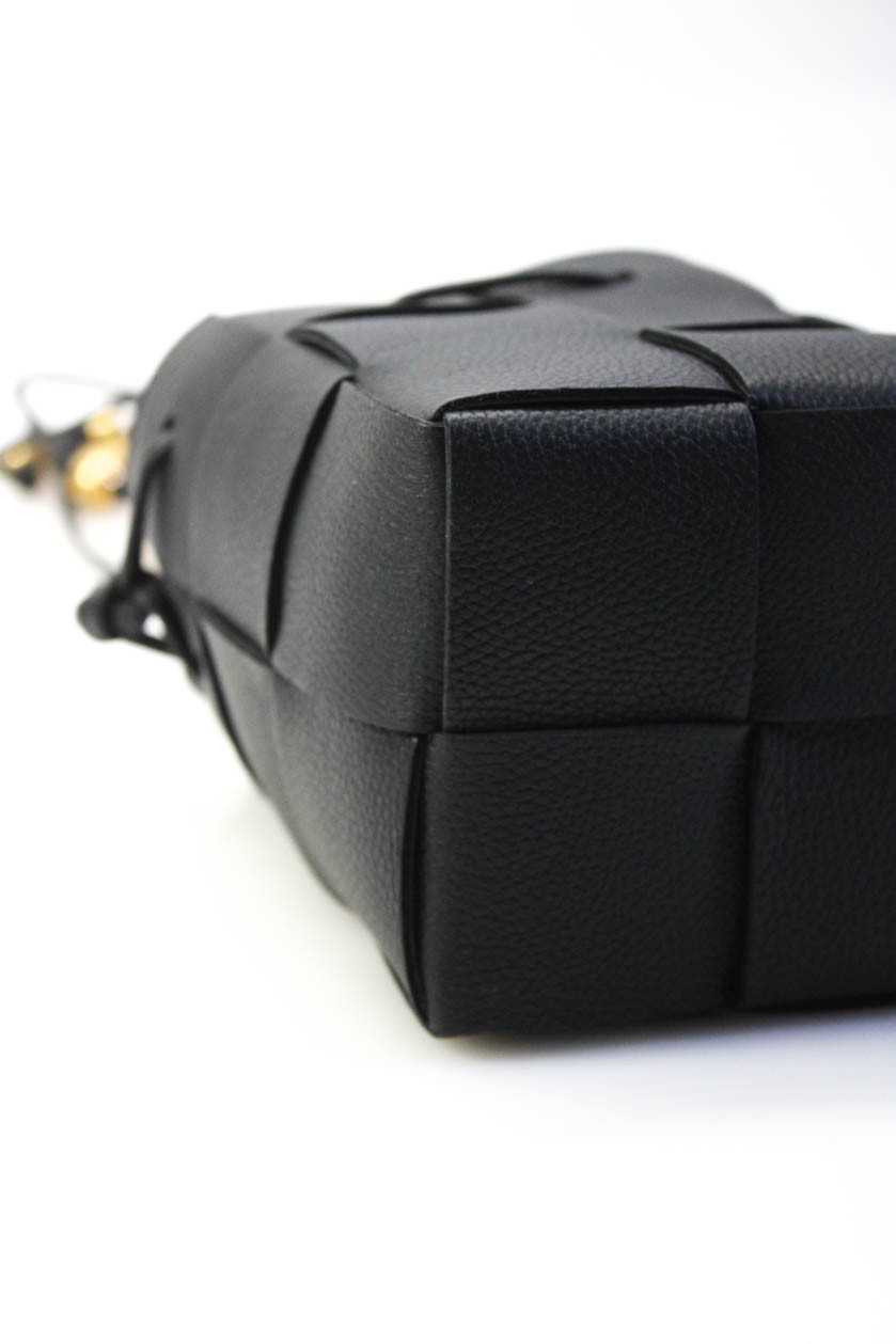 Bottega Veneta Women Mini Cassette Intrecciatto Leather Bucket Bag Handbag Black thumbnail 10