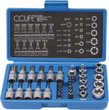 Set di 34 Chiavi a Bussola Torx E4-E20 T10-T60 Femmina e Maschio Inserti per Chi