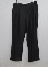 Perry Ellis Mens 36X32 Black Dress Pants Mid Rise Chino Starght Casual Preppy