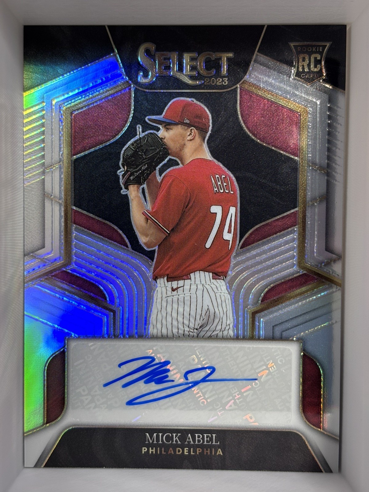 2023 Panini Select Mick Abel RC Silver Auto /99 RS-MA Philadelphia Phillies 