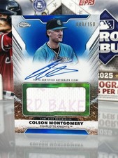 2025 Topps Chrome PRO DEBUT COLSON MONTGOMERY Jumbo Patch BLUE AUTO /150 🔥