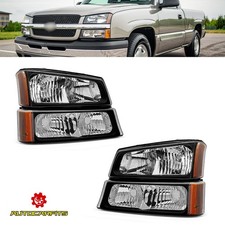 For Chevy Silverado Avalanche 1500 2500 3500 2003-2006 Headlight Blackyellow For Chevy Silverado Avalanche 1500 2500 3500 2003-2006 Headlight Blackyellow