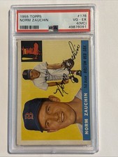 1955 TOPPS BASEBALL #176 NORM ZAUCHIN ROOKIE CARD RC GRADED PSA 4 MC. rookie card picture