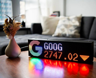 FinTic LED Stock & Crypto Ticker Display Sign Black Illuminated 15.3 in