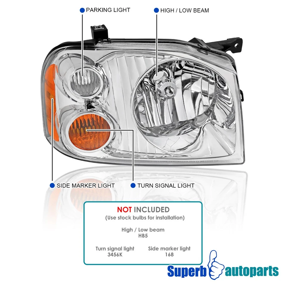 For 2001-2004 Frontier Headlights Lamps OE Style Replacement Left+Right 01-04 Foto 3 de 4