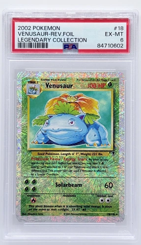 2002 POKEMON LEGENDARY #18 VENUSAUR-REVERSE FOIL PSA 6