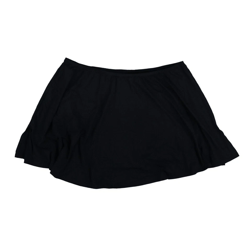 Michael Kors Women's Plus Size Swim Skirt Stretch Elastic Waist Solid Black 18W - Image 2 of 2