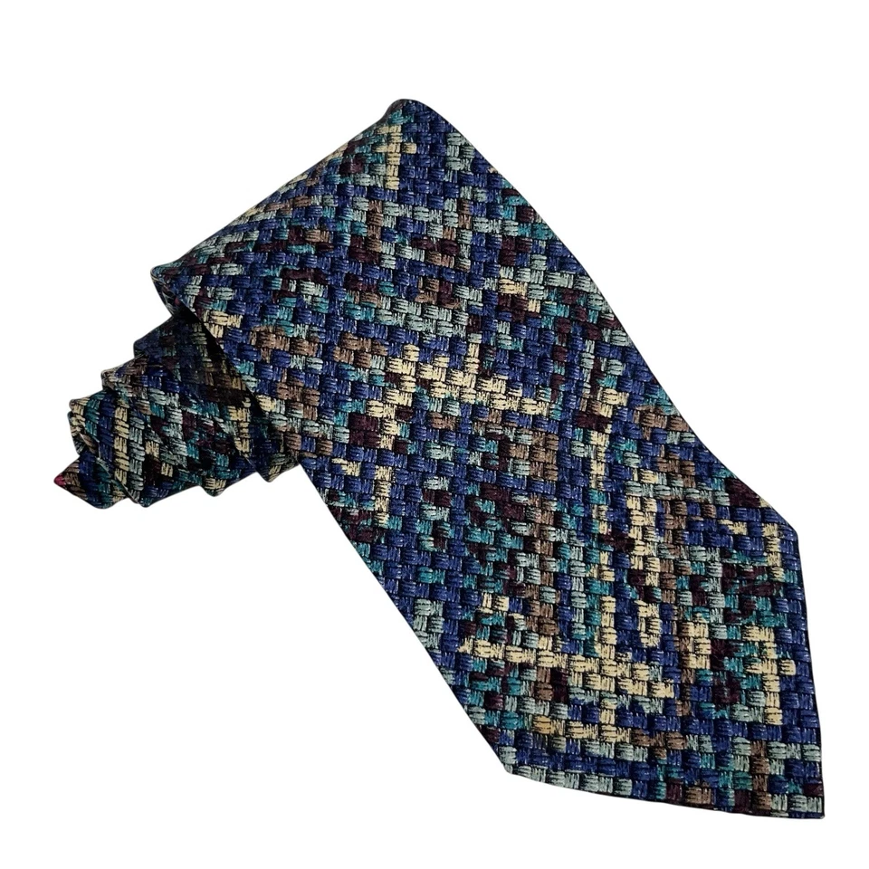 Corbata para hombre Missoni multicolor tejido de canasta seda satinada 3 5/8" (W) 58" (L) guc Foto 4 de 4