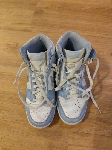 Nike Dunk High Retro Damen Sneaker in White Aluminium Blue Gr38,5 Gebraucht RAR