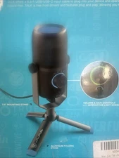JLab Talk Go USB Microphone, USB-C Output, Cardioid or Omnidirectional, Black