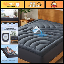 Waterproof Quilted Mattress Pad Protector for Queen Size Bed - Fitted Cover