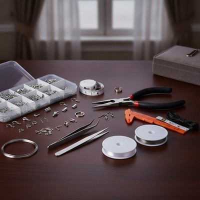 Jewelry Making Supplies Kit with Beading Wires Jewelry Findings Pliers for Ad...