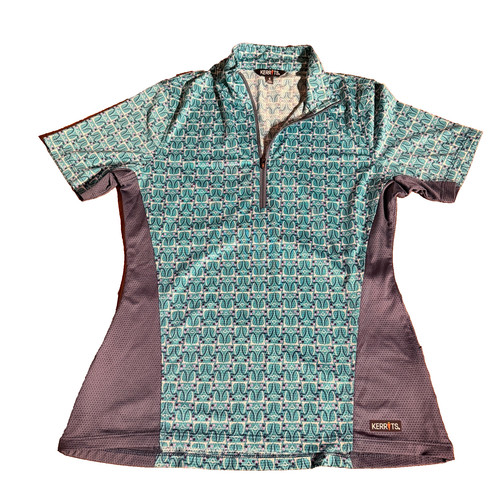 Kerrits brand equestrian shirt designed for horse riding Sz S Breeze Ice Fil