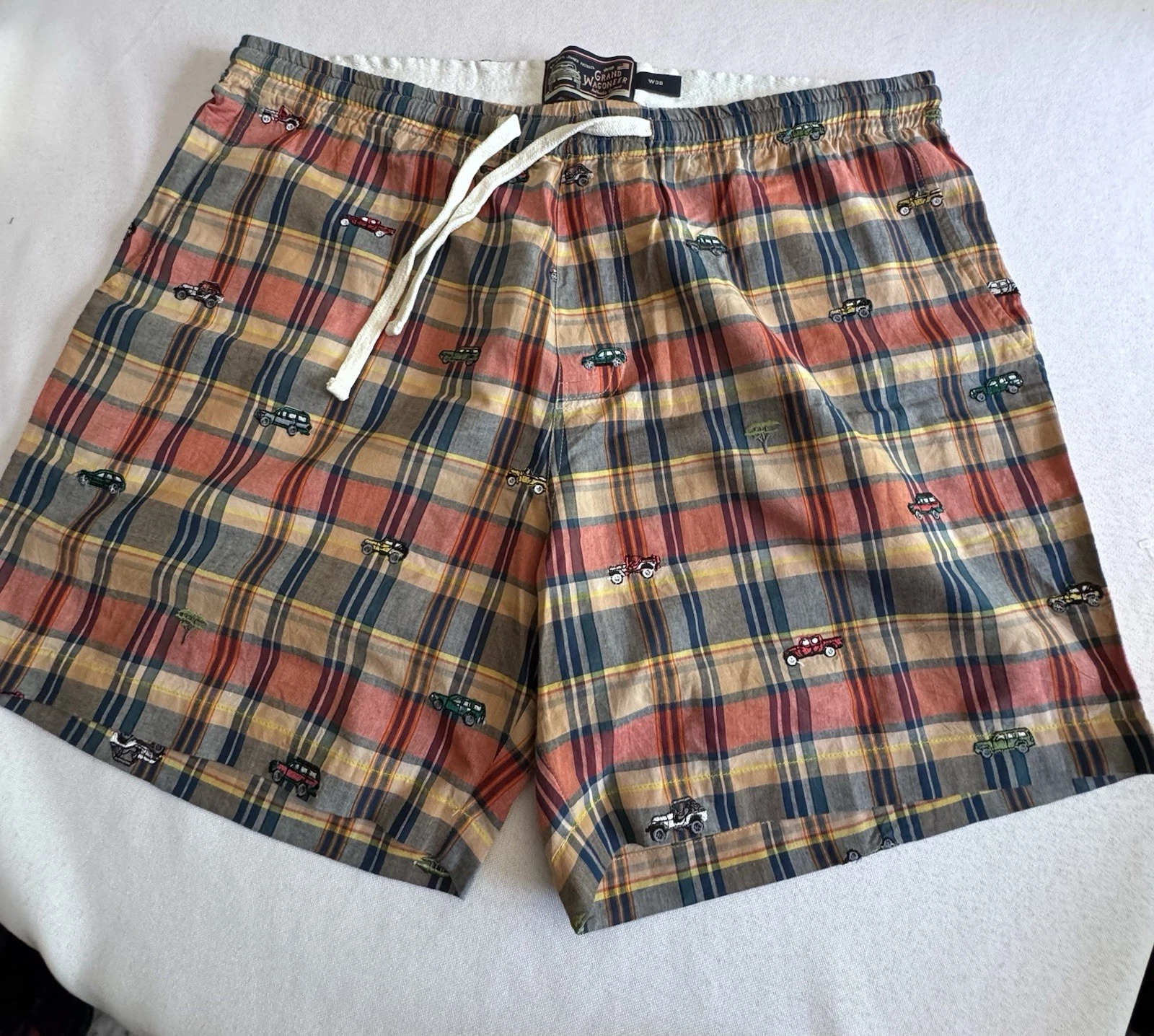 Kiel James Patrick x Jeep®️ Men’s Wagoneer Madras Plaid Shorts 100% Cotton W38