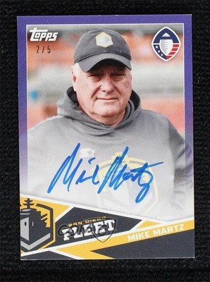 2019 Topps Alliance of American Football Purple 2/5 Mike Martz #AU-MM Auto 0g0