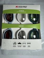 Adult Racer Swim Goggles, Multi-Color, Unisex (3 Pack) Dolfino