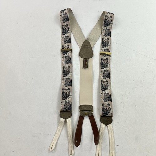 Vintage Trafalgar Suspenders Braces Silk Calvin Curtis Stock Market Bulls Bears