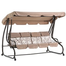 Dondolo Reclinabile 4 Posti da Esterno con Letto Cuscini e Portaoggetti-MIZAR XL