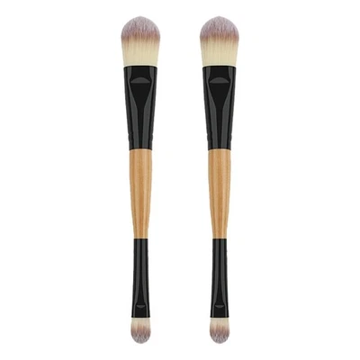 Pack of 2 Double Ended Foundationss Brushes Professional Makeup Tools Soft - Image 1 of 4