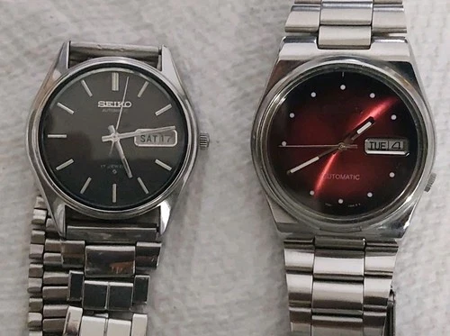 Not Working Vintage Seiko 5 Automatic Japan Day/Date 6319/7009 movement Lot Of 2