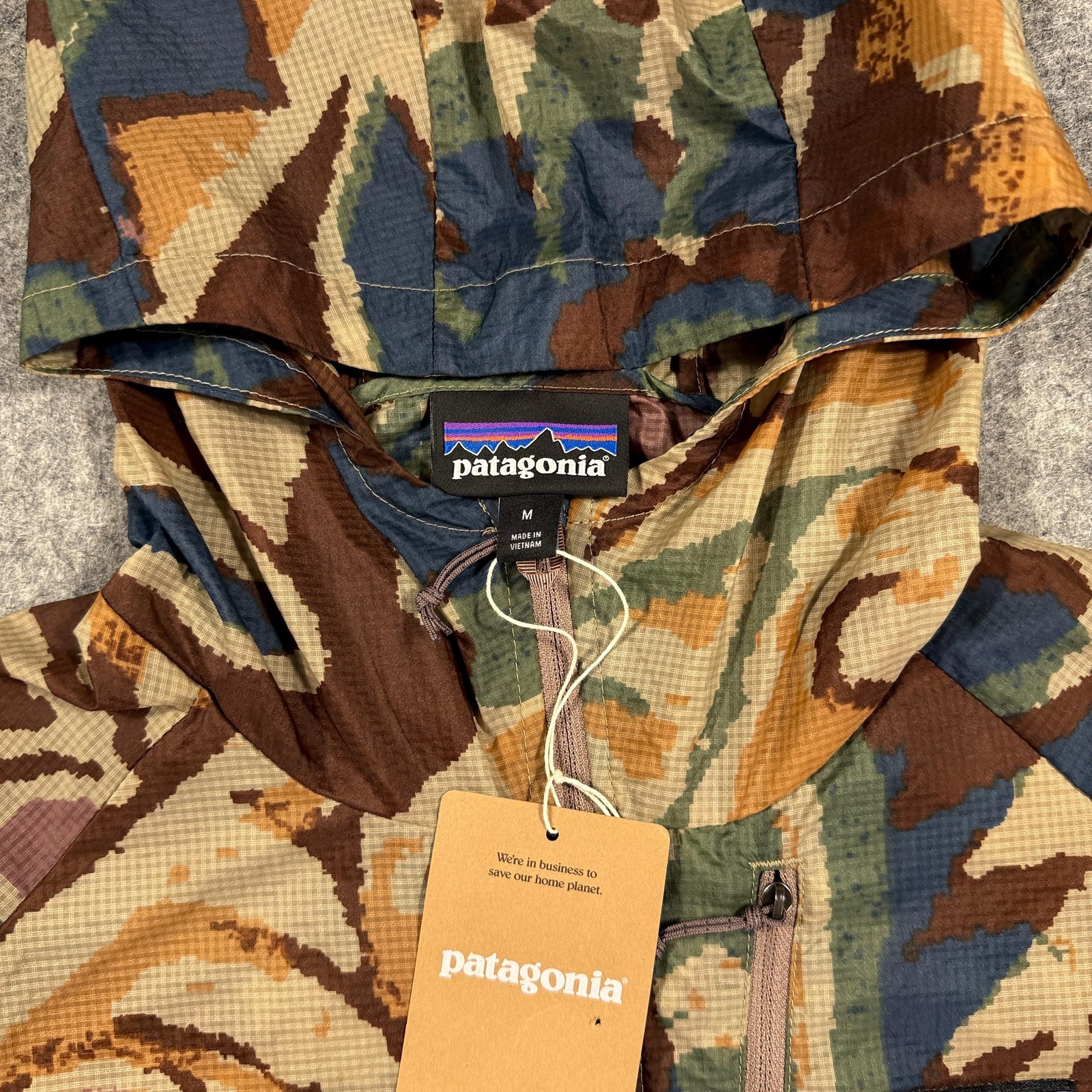 Patagonia Houdini Jacket Womens Medium Thriving Planet Windbreaker Packable thumbnail 3