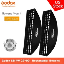 US 2*Godox 22x90cm 9"x 35" Honeycomb Grid Softbox for Studio Flash LED Light