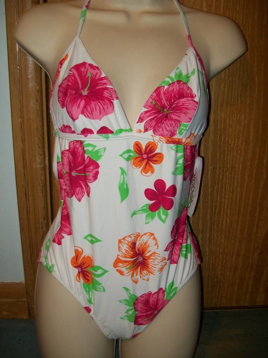Carabella Bathing swim suit swimsuit Small s one piece floral pink white