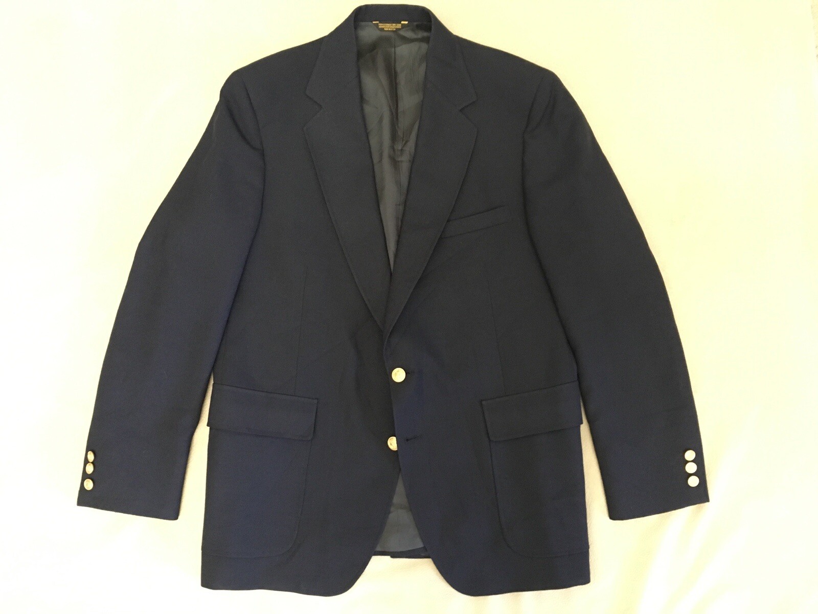 FILA Giacca Blazer Vintage Adams Row 44 Regolare Blu Navy Oro Bottone 2Btn