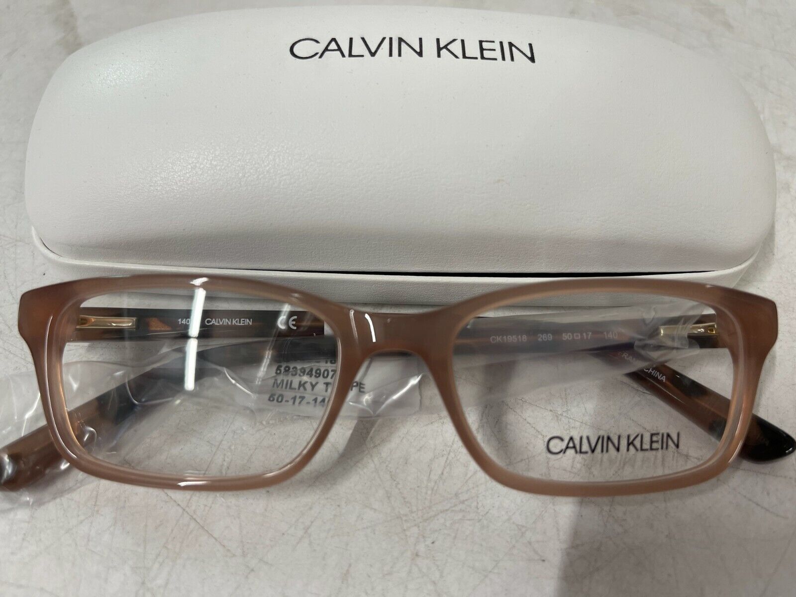 NEW Authentic Calvin Klein Eyeglass Frames 50-17-140 Milky Taupe CK19518 |  eBay