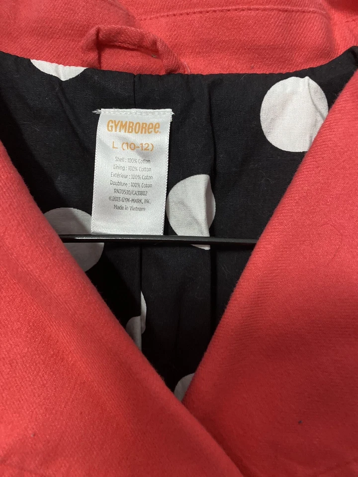 Vtg NWOT Gymboree Girls Sz10-12 Purrfectly Fabulous Spring Coral Cuffed Jacket - Image 2 of 4