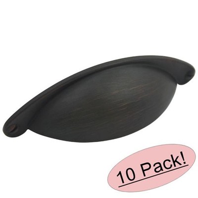 *10 Pack* Cosmas Cabinet Hardware Oil Rubbed Bronze Cup Pulls #4198ORB