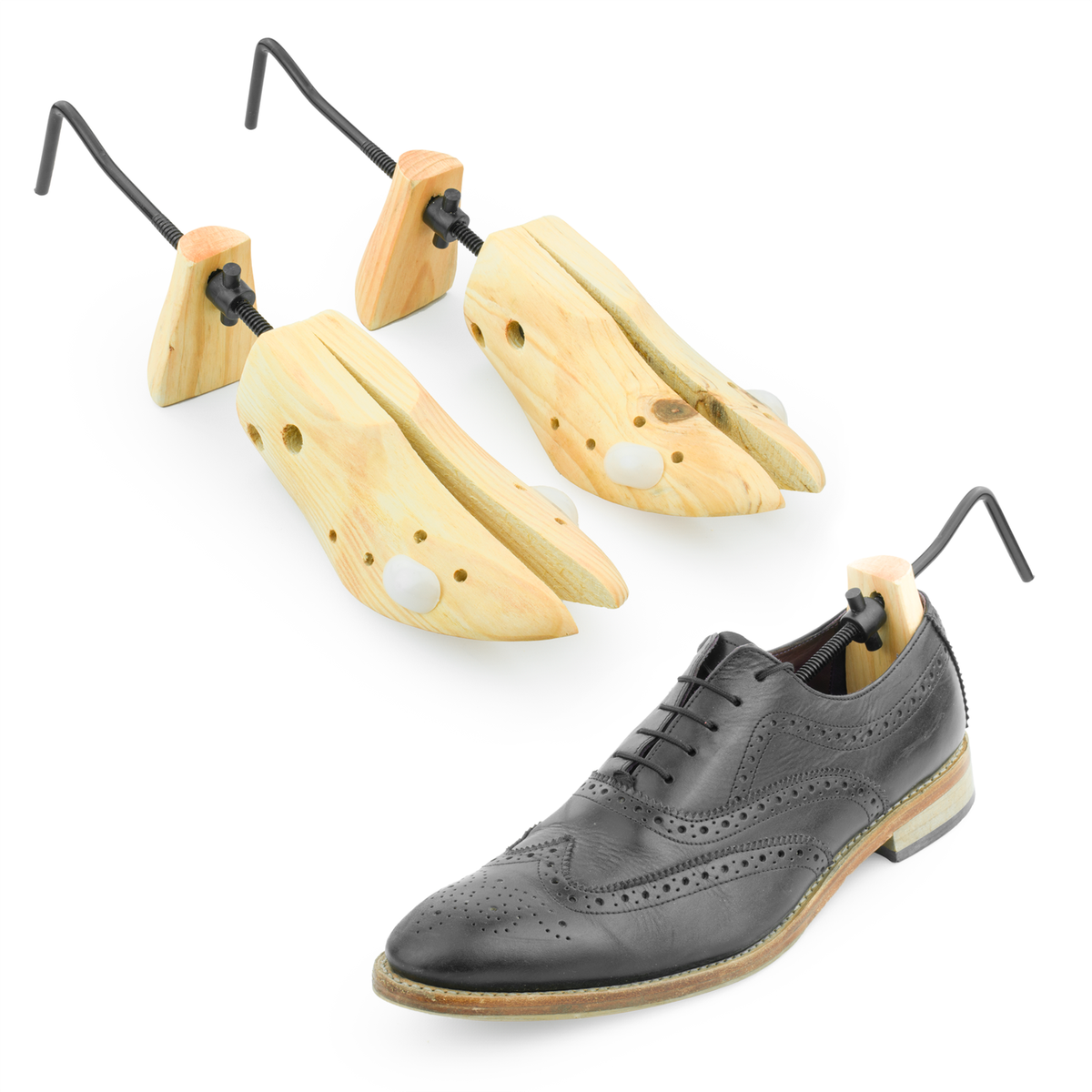 2X WOODEN SHOE STRETCHER ADJUSTABLE SIZE 3- 12 WIDTH SHAPER TREE BLISTER  WIDENER