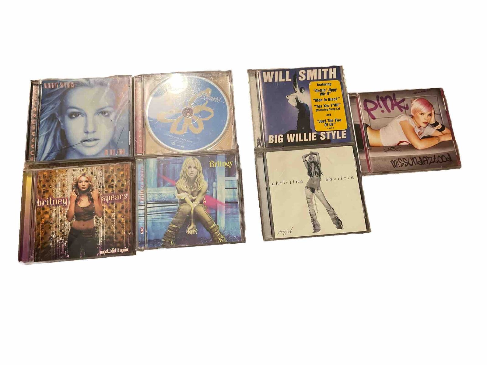 7 CD Lot - 4 Brittany Spears, 1 Christina Aguilera, 1 Will Smith | 1997-2003 CDs
