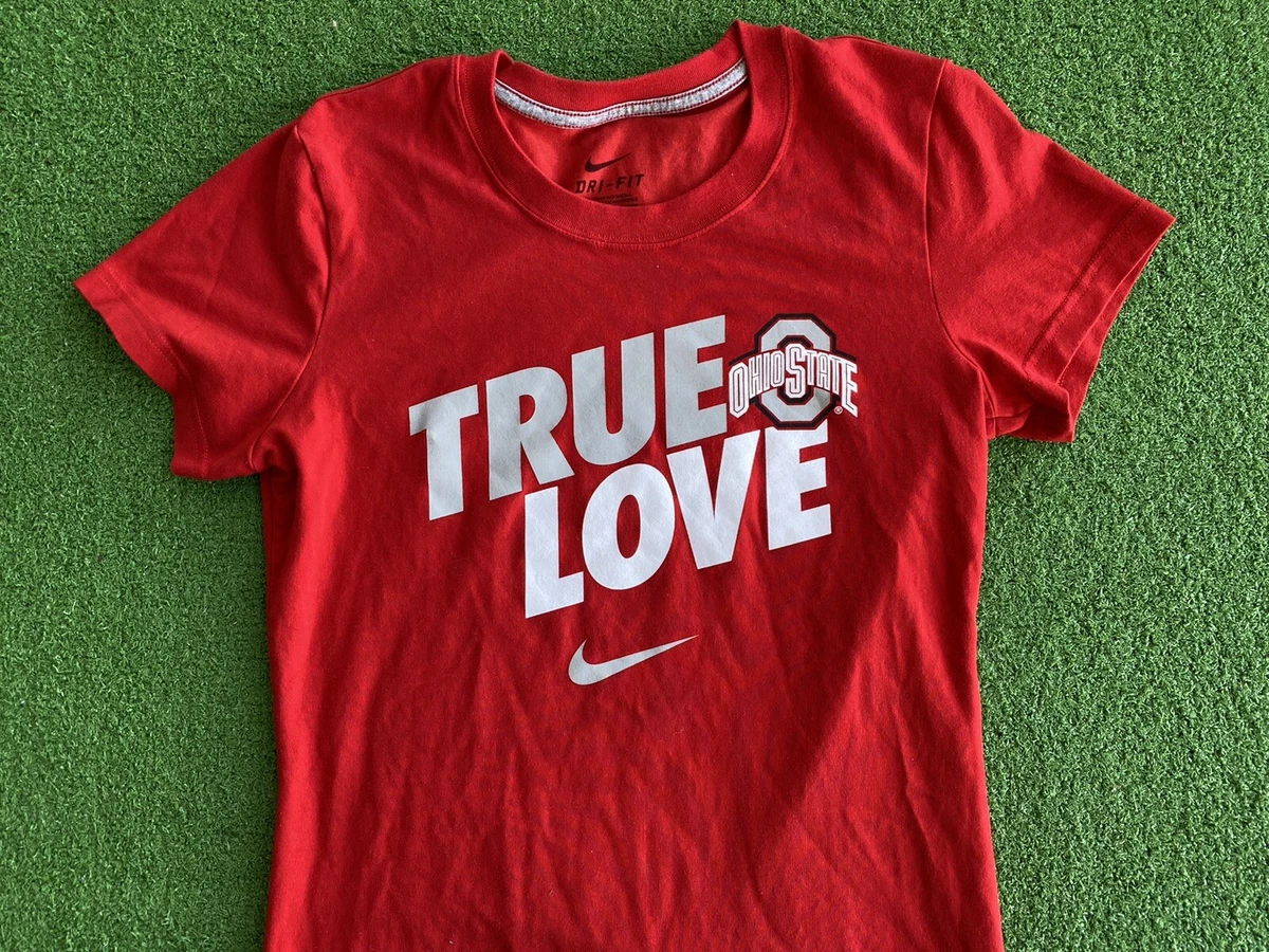 Nike Ohio State T Shirt Women s Red DRI FIT OSU Short Sleeve Size