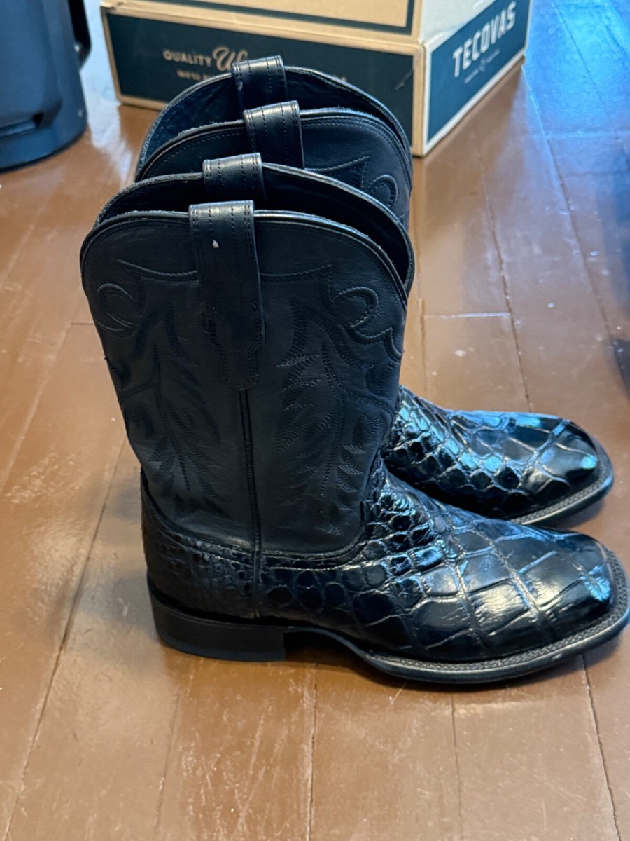Tecovas Giant Alligator Boots (The Adams) 9.5EE black - worn twice