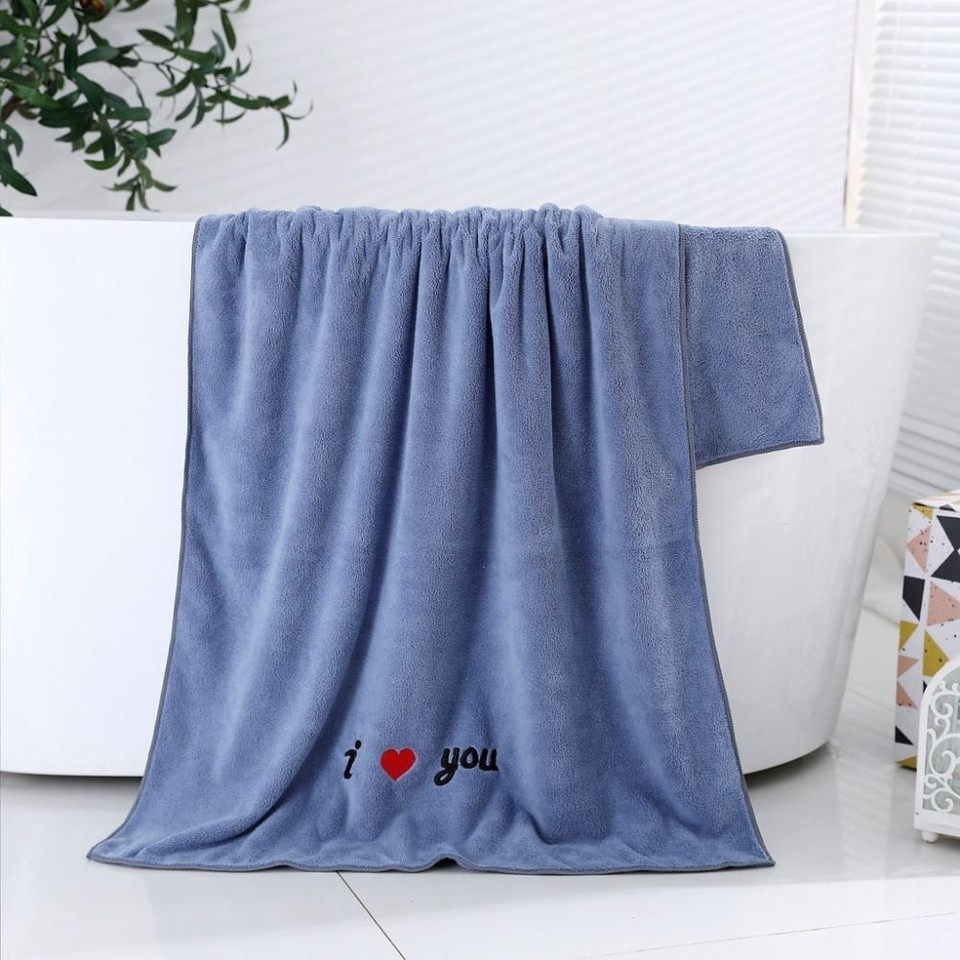 2Pcs Love Microfiber Face Towel Luxury Couple Shower Towel Hand Towel