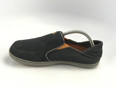 Olukai Mens Nohea Mesh Dark Shadow Gray Loafer Slip On Shoes  display picture 1